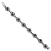 Quality Gold Sterling Silver Rhodium Plated Antiqued Garnet Bracelet