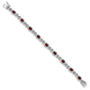 Quality Gold Sterling Silver Rhodium Plated Garnet Bracelet