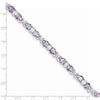 Quality Gold Sterling Silver Rhodium-plated Amethyst and Blue Topaz Bracelet