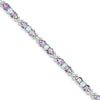 Quality Gold Sterling Silver Rhodium-plated Amethyst and Blue Topaz Bracelet