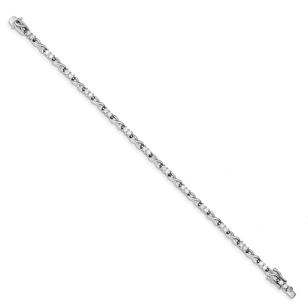 Quality Gold Sterling Silver Rhodium-plated CZ Infinity Bracelet