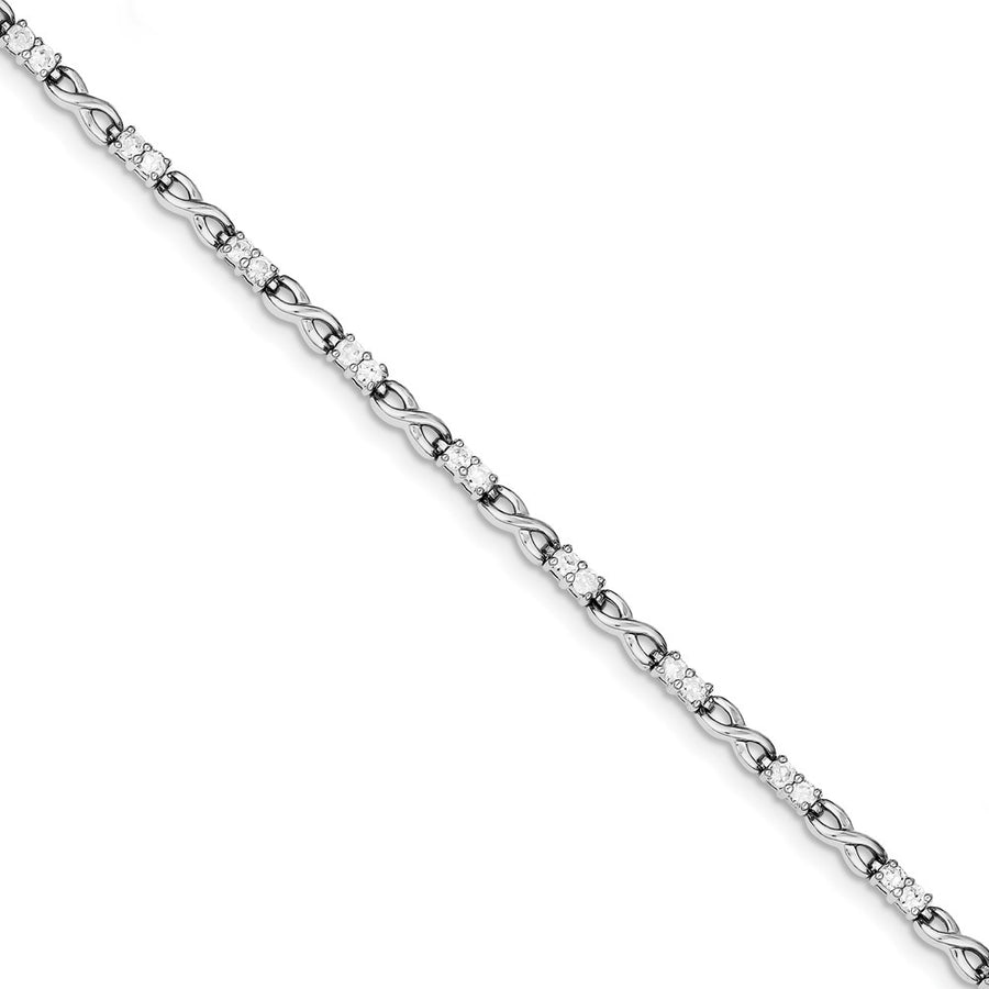 Quality Gold Sterling Silver Rhodium-plated CZ Infinity Bracelet