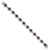 Quality Gold Sterling Silver Rhodium Plated Garnet Filigree Bracelet