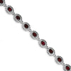 Quality Gold Sterling Silver Rhodium Plated Garnet Filigree Bracelet