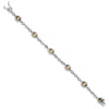 Quality Gold Sterling Silver Rhodium Plated 7inch Champagne CZ Bracelet