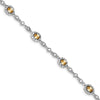 Quality Gold Sterling Silver Rhodium Plated 7inch Champagne CZ Bracelet