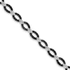 Quality Gold Sterling Silver Rhodium 7.5in Black & White CZ Circle & Bar Link Bracelet