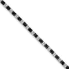 Quality Gold Sterling Silver Rhodium-plated 7in Black and White CZ Tennis Bracelet