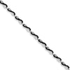 Quality Gold Sterling Silver Rhodium-plated 7.5in Black and White CZ Small Link Bracelet