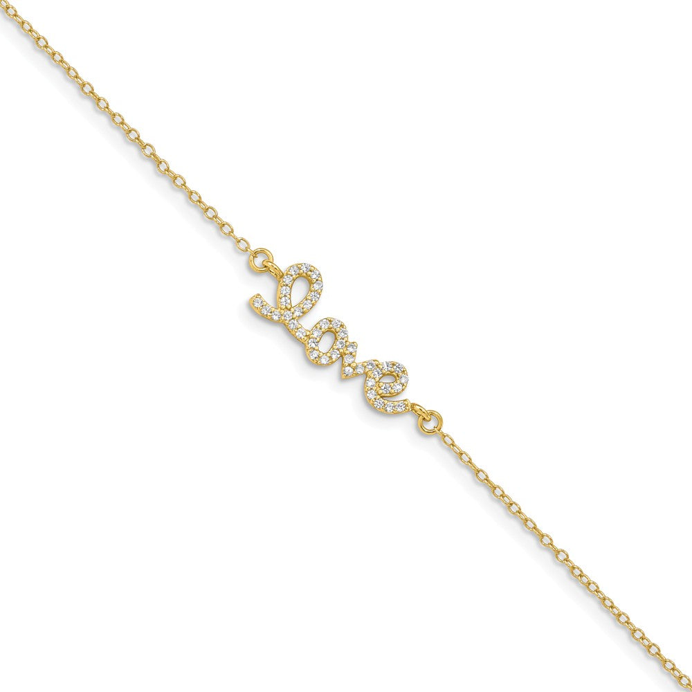 Quality Gold Sterling Silver Gold-plated Love CZ Bracelet
