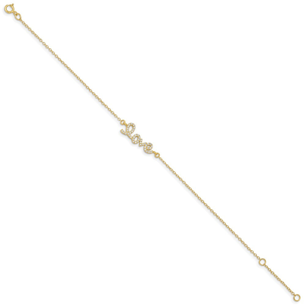 Quality Gold Sterling Silver Gold-plated Love CZ Bracelet
