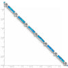 Quality Gold Sterling Silver Rhodium-plated Created Opal Bars Bracelet