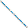 Quality Gold Sterling Silver Rhodium-plated Created Opal Bars Bracelet