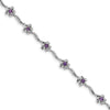 Quality Gold Sterling Silver Rhodium-plated Floral Amethyst Bracelet