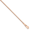 Quality Gold 14k Rose Gold 1.5mm Diamond-cut Rope Chain Anklet