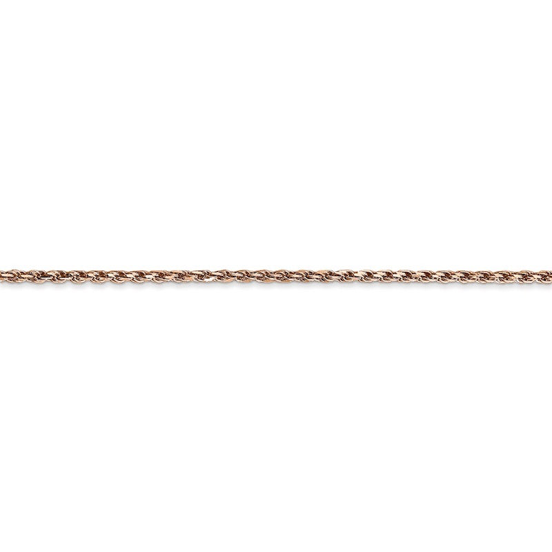 Quality Gold 14k Rose Gold 1.8mm Diamond-cut Rope Chain Anklet