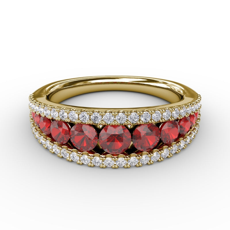 Fana Walk This Way Ruby and Diamond Ring