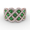 Fana You And Me Emerald And Diamond Interweaving Ring