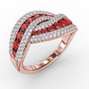 Fana Intertwining Love Ruby and Diamond Ring