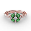 Fana Floral Emerald and Diamond Ring