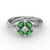 Fana Floral Emerald and Diamond Ring