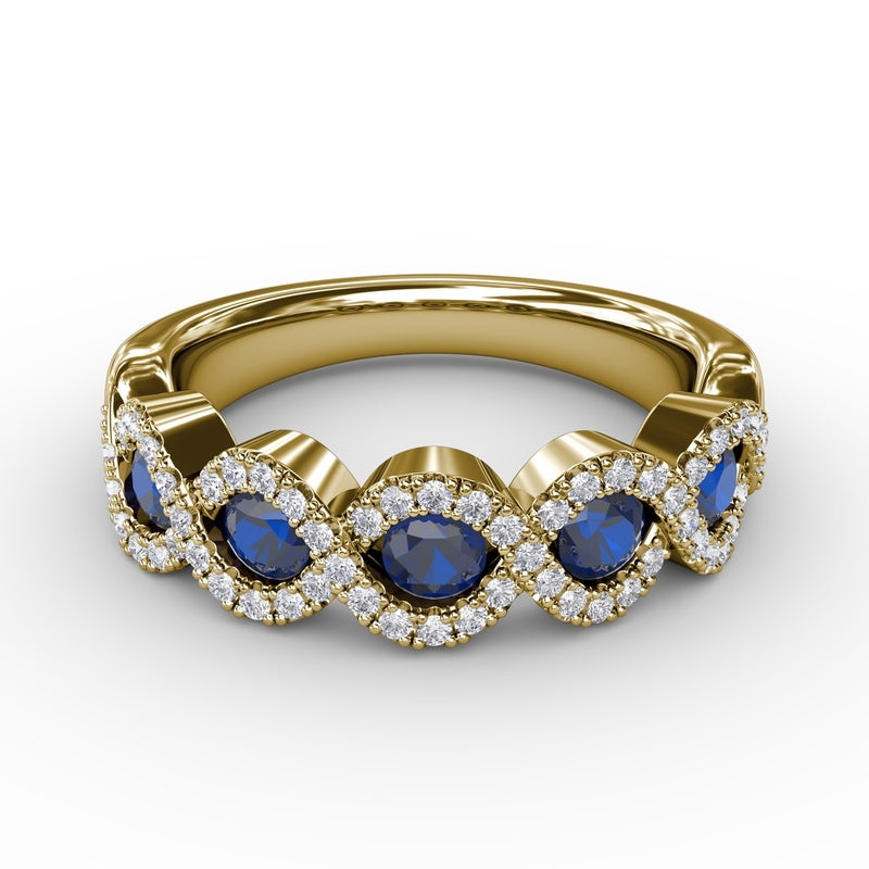 Fana Hold Me Close Sapphire and Diamond Twist Ring