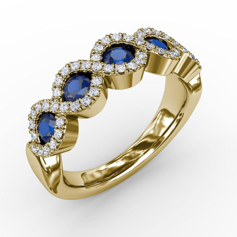 Fana Hold Me Close Sapphire and Diamond Twist Ring