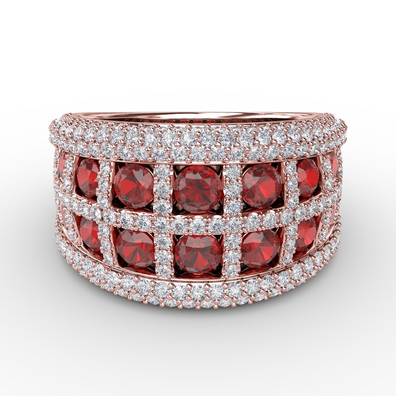 Fana Bold and Beautiful Ruby and Diamond Ring