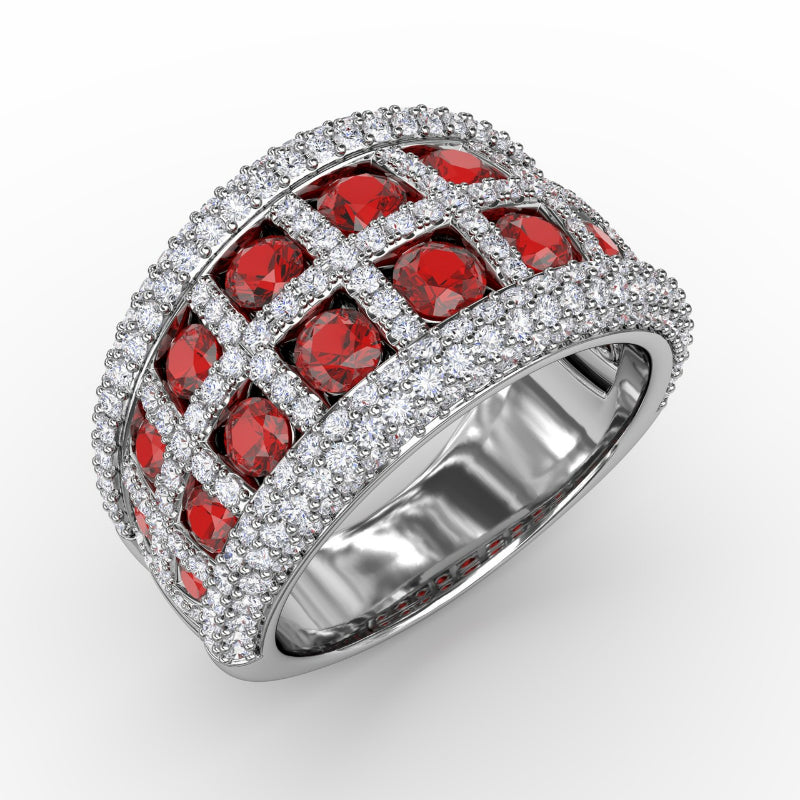 Fana Bold and Beautiful Ruby and Diamond Ring