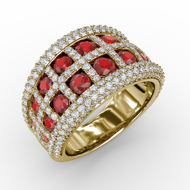 Fana Bold and Beautiful Ruby and Diamond Ring