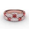 Fana Double Row Ruby and Diamond Ring