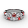 Fana Double Row Ruby and Diamond Ring