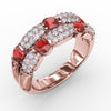 Fana Double Row Ruby and Diamond Ring