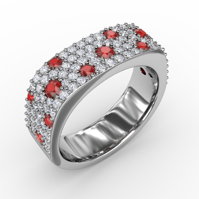 Fana Under the Stars Ruby-Speckled Diamond Ring