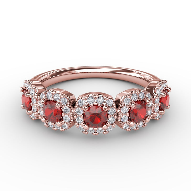 Fana Blossoming Love Ruby and Diamond Ring