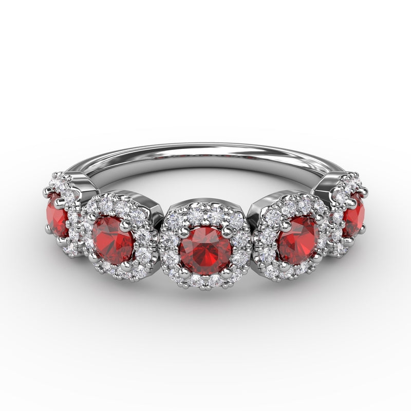 Fana Blossoming Love Ruby and Diamond Ring