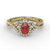 Fana Swirls of Love Ruby and Diamond Twist Ring