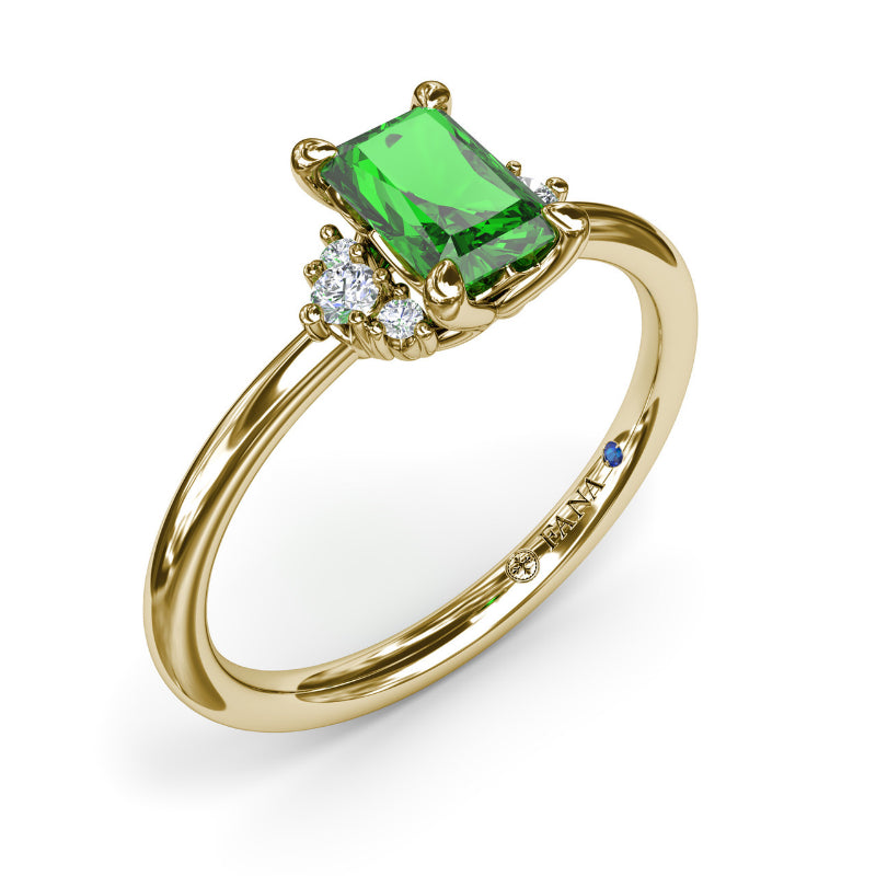 Fana Emerald and Diamond Cluster Ring