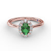 Fana Blooming Halo Emerald and Diamond Ring