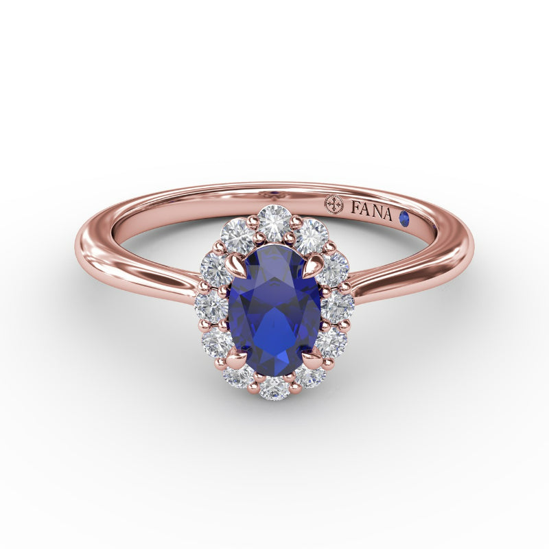 Fana Blooming Halo Sapphire and Diamond Ring