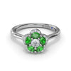 Fana Floral Emerald and Diamond Ring