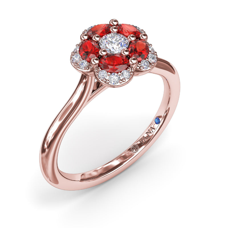 Fana Floral Ruby and Diamond Ring