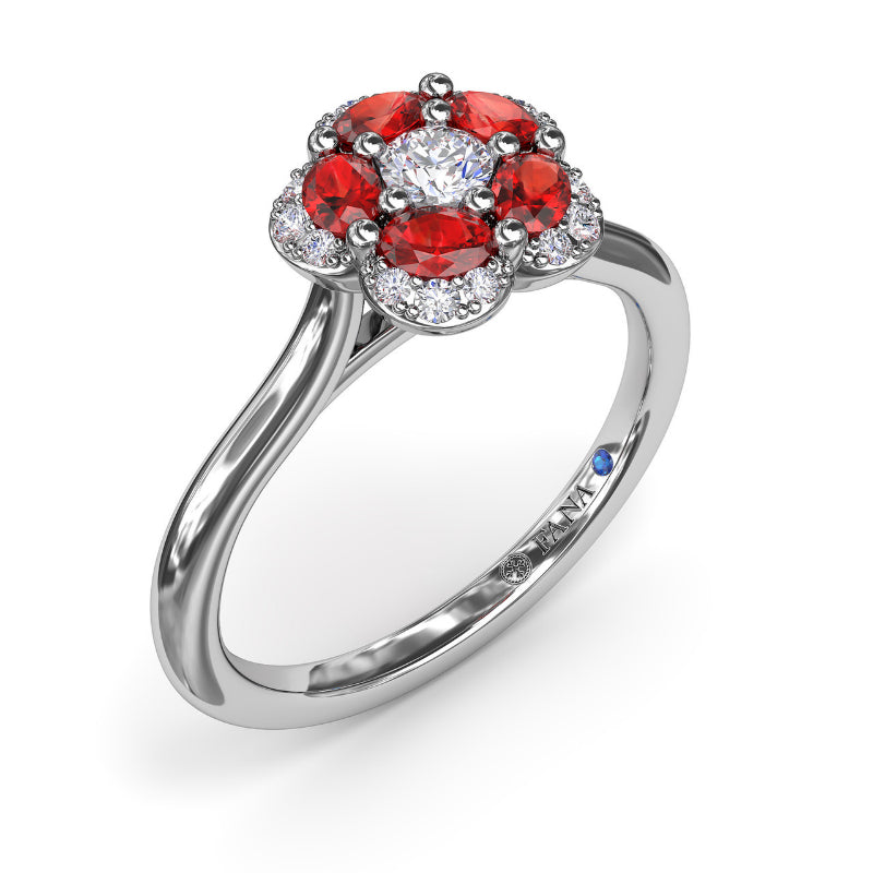 Fana Floral Ruby and Diamond Ring