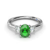 Fana Three Stone Emerald and Diamond Ring