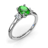 Fana Three Stone Emerald and Diamond Ring