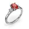 Fana Three Stone Ruby and Diamond Ring