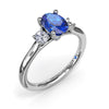 Fana Three Stone Sapphire and Diamond Ring