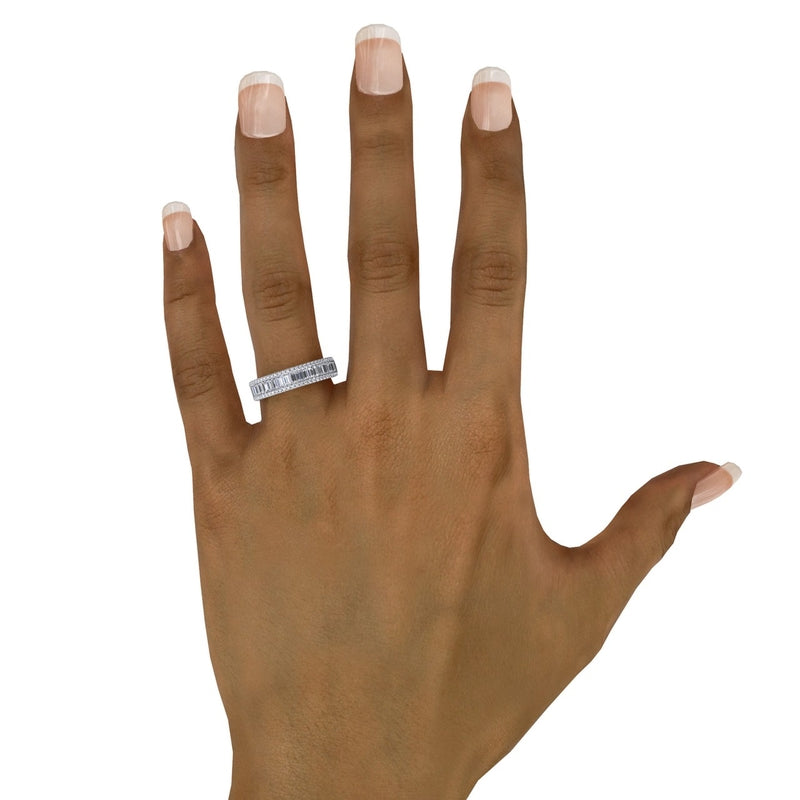 Fana Triple-Row Baguette Diamond Band