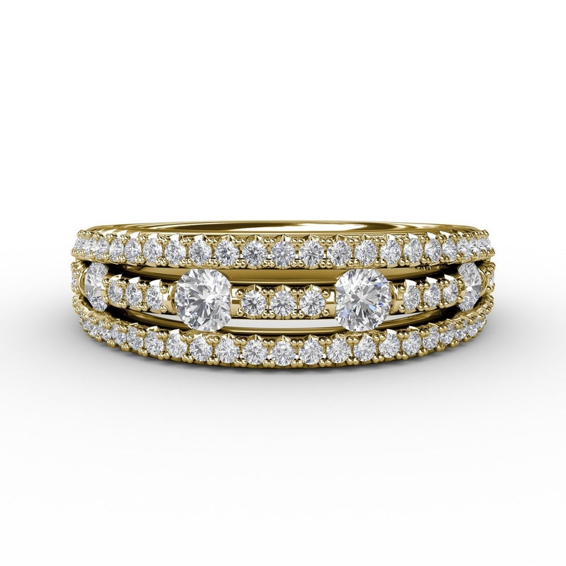 Fana Three-Row Diamond Band