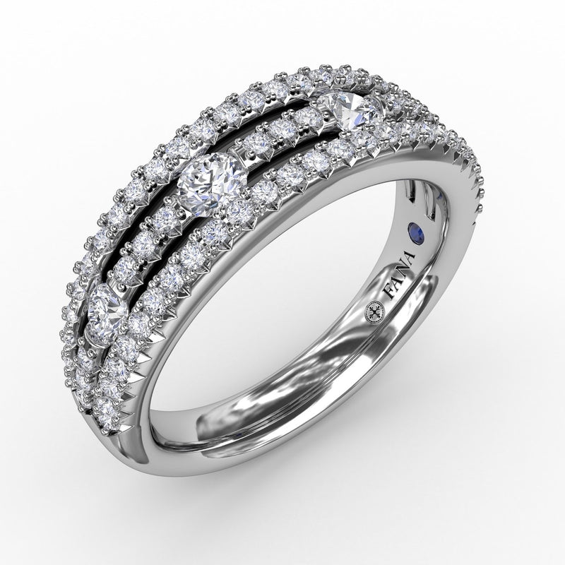 Fana Three-Row Diamond Band